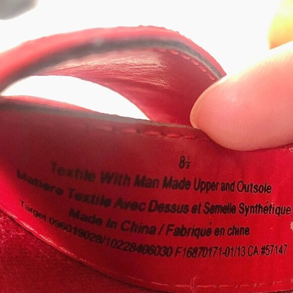 Merona Red Tan Stripe Elastic Straps Cork Wedge Summer‎ Sandals Sz 8.5 - Picture 12 of 14